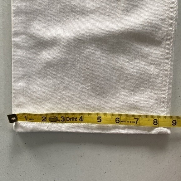 Levi's Demi Curve High Waist White Cropped Jeans Stretch Flap Pockets Coastal - Picture 11 of 15